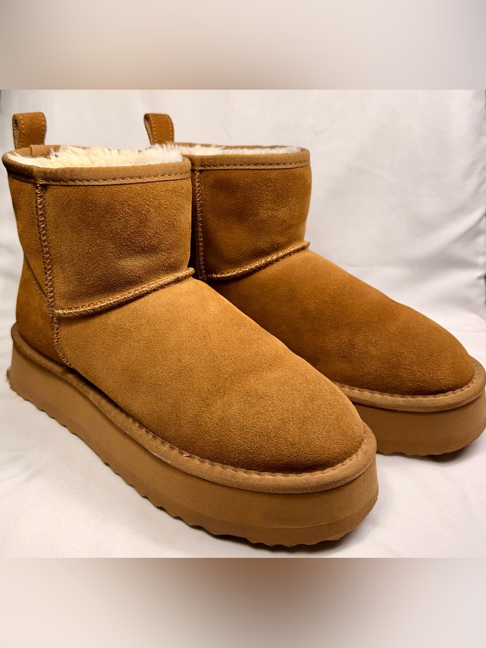 Suede Shearling Lined Ankle Boots